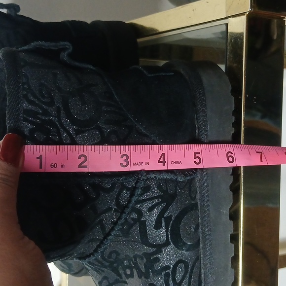 UGG black printed suede ankle boots size 6 - Picture 15 of 15